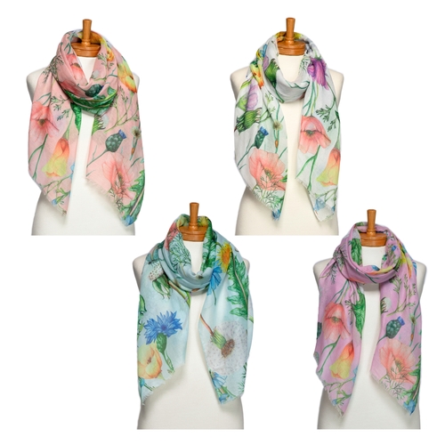 THSAP1017: (4pcs) Dandelions and Wildflowers Scarf Pack