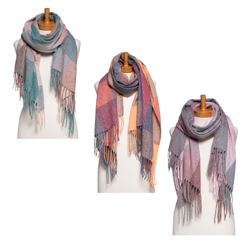 THSAP1360: (3 pcs) Autumn Checkered Scarf Pack