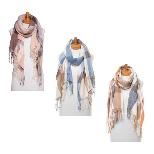 THSAP1365: (3 pcs) Classic Plaid Scarf Pack