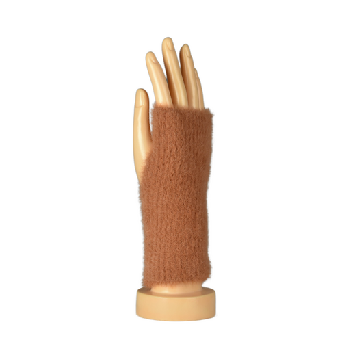 THSG1115: Copper: Fluffy Fingerless Gloves