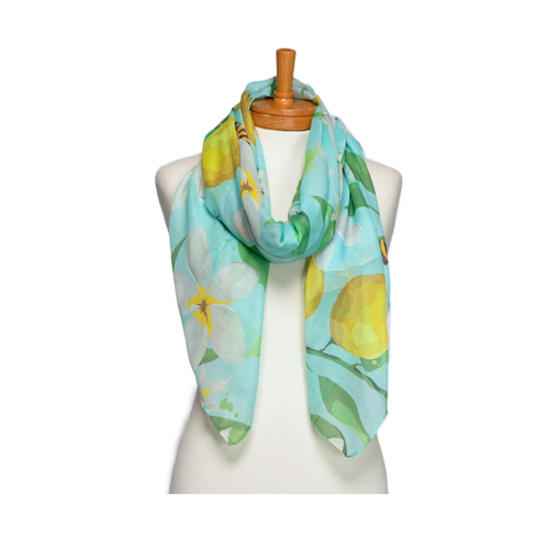 THSS2739: Aqua: Lemons and Bees Scarf