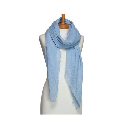 THSS2752: Blue: Plain Pastel Scarf