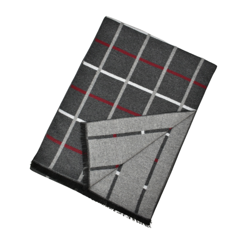 THSS2759: Grey: Reversible Checkered Scarf