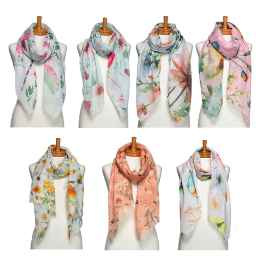 THSAP1091: (7pcs) Bees, Butterfly, Dragonfly Scarf Pack