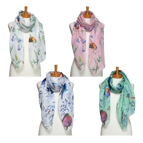 THSAP1097: (4pcs) Birds, Butterflies, Dragonflies Scarf Pack