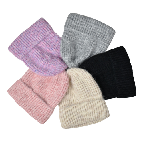 THSAP1355: (5 pcs) Ribbed Knit Beanie Pack