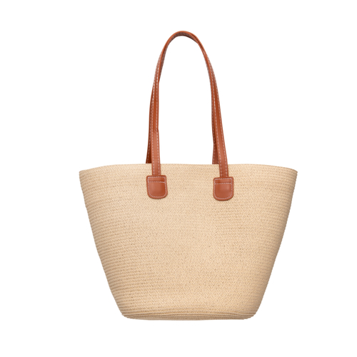 THSB1028: Sand: French Weave Tote Bag