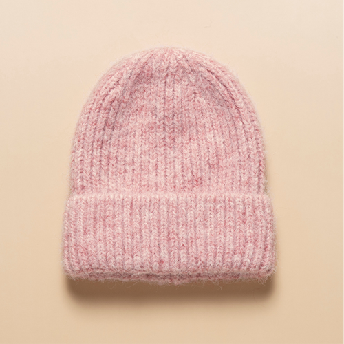 THSBE1023: PastelPink: Ribbed Knit Beanie