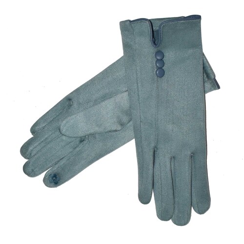 THSG1045: Duck Egg Blue: Three Buttons Gloves