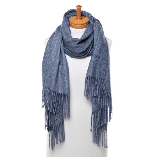 THSS2562: Slate Blue Grey: Luxe Plain Scarf